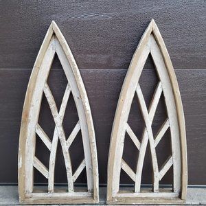 Arch Wood Frame, Distress White Shabby Chic Perugia Set of 2, 29" H